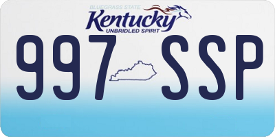 KY license plate 997SSP