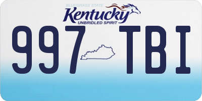 KY license plate 997TBI
