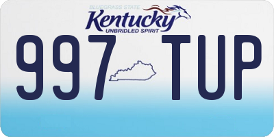KY license plate 997TUP