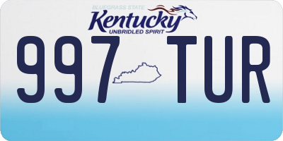 KY license plate 997TUR