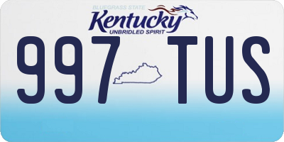 KY license plate 997TUS