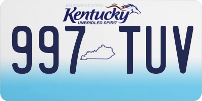 KY license plate 997TUV