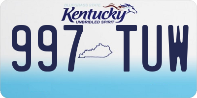 KY license plate 997TUW