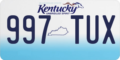 KY license plate 997TUX