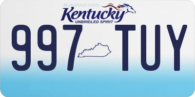 KY license plate 997TUY