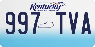 KY license plate 997TVA