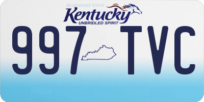 KY license plate 997TVC