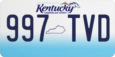 KY license plate 997TVD