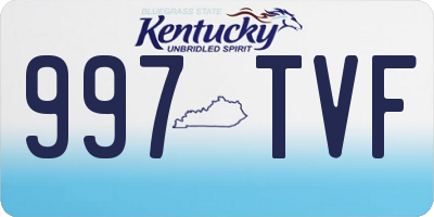 KY license plate 997TVF