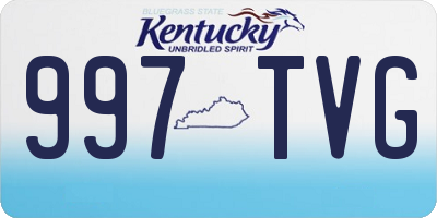 KY license plate 997TVG