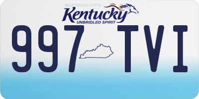 KY license plate 997TVI