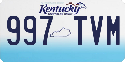 KY license plate 997TVM