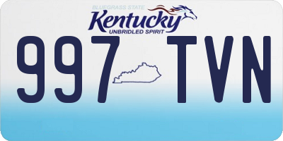 KY license plate 997TVN