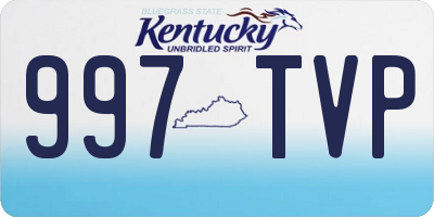 KY license plate 997TVP