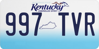 KY license plate 997TVR