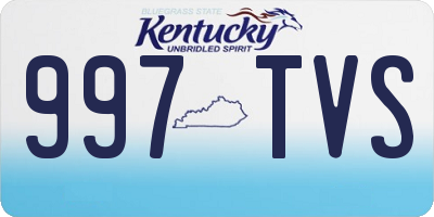 KY license plate 997TVS