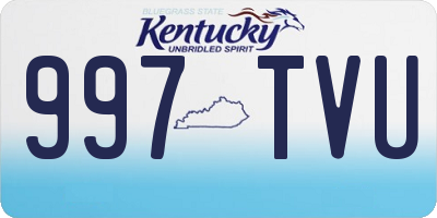 KY license plate 997TVU