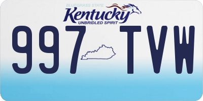 KY license plate 997TVW