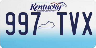 KY license plate 997TVX