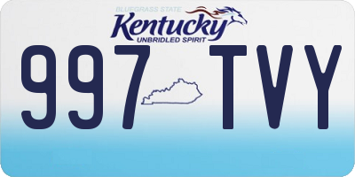 KY license plate 997TVY