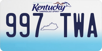 KY license plate 997TWA