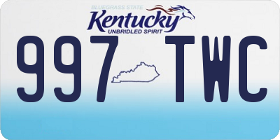 KY license plate 997TWC