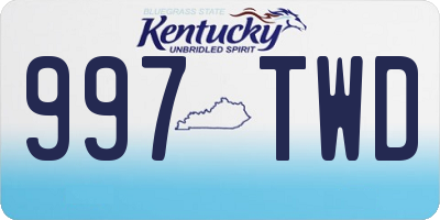 KY license plate 997TWD