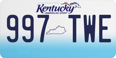 KY license plate 997TWE