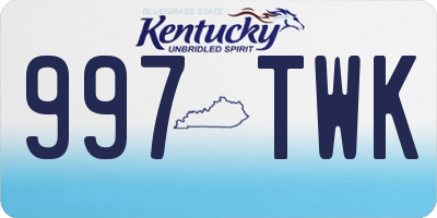 KY license plate 997TWK