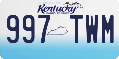 KY license plate 997TWM