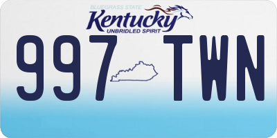 KY license plate 997TWN