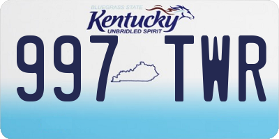 KY license plate 997TWR
