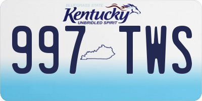 KY license plate 997TWS