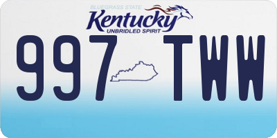 KY license plate 997TWW