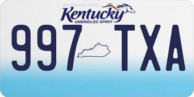 KY license plate 997TXA