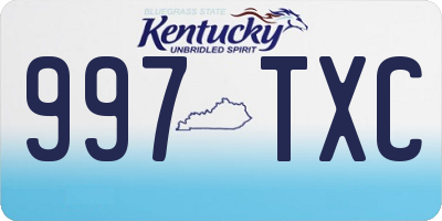 KY license plate 997TXC