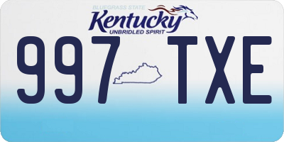 KY license plate 997TXE