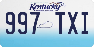 KY license plate 997TXI
