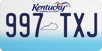 KY license plate 997TXJ