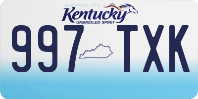 KY license plate 997TXK