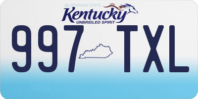 KY license plate 997TXL