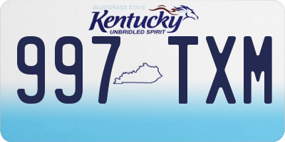 KY license plate 997TXM