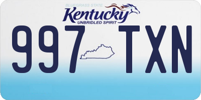 KY license plate 997TXN