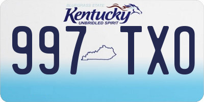 KY license plate 997TXO