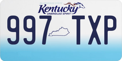 KY license plate 997TXP