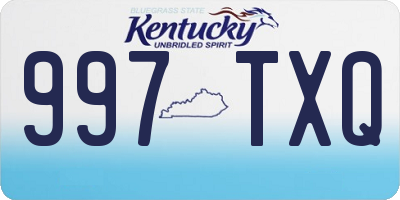 KY license plate 997TXQ