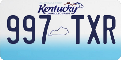 KY license plate 997TXR