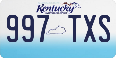 KY license plate 997TXS