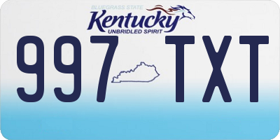 KY license plate 997TXT