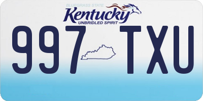 KY license plate 997TXU